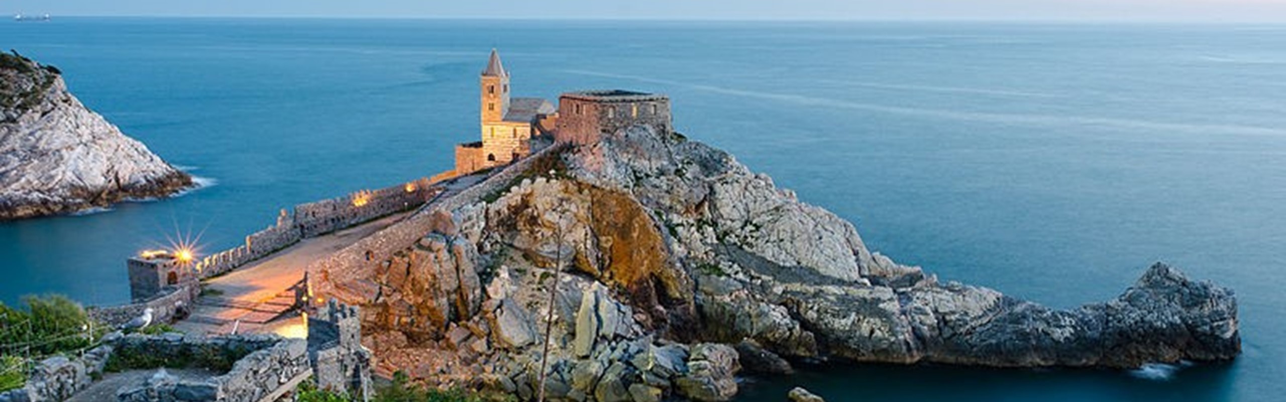 Lunigiana Chiesa Di San Pietro Porto Venere Cinque Terre Tramonto Edit