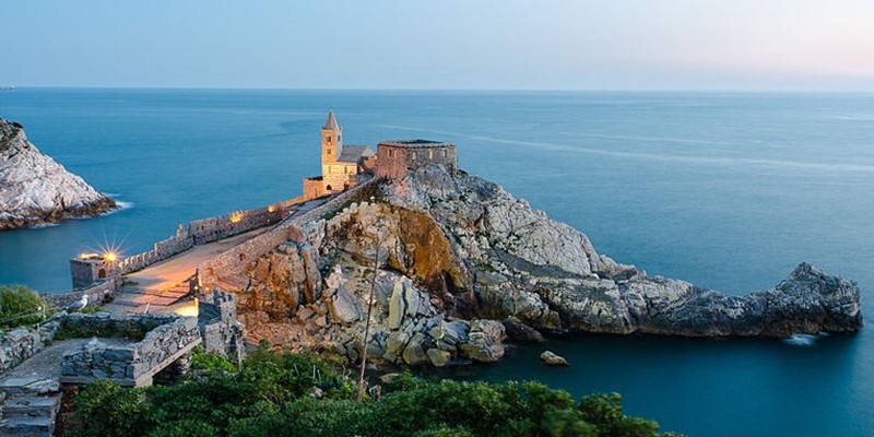 Lunigiana Chiesa Di San Pietro Porto Venere Cinque Terre Tramonto Edit